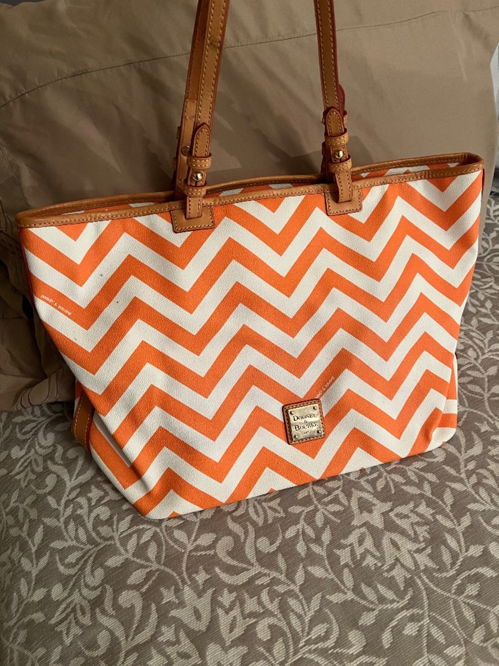 Dooney&Bourke Orange & White Shoulder Bag